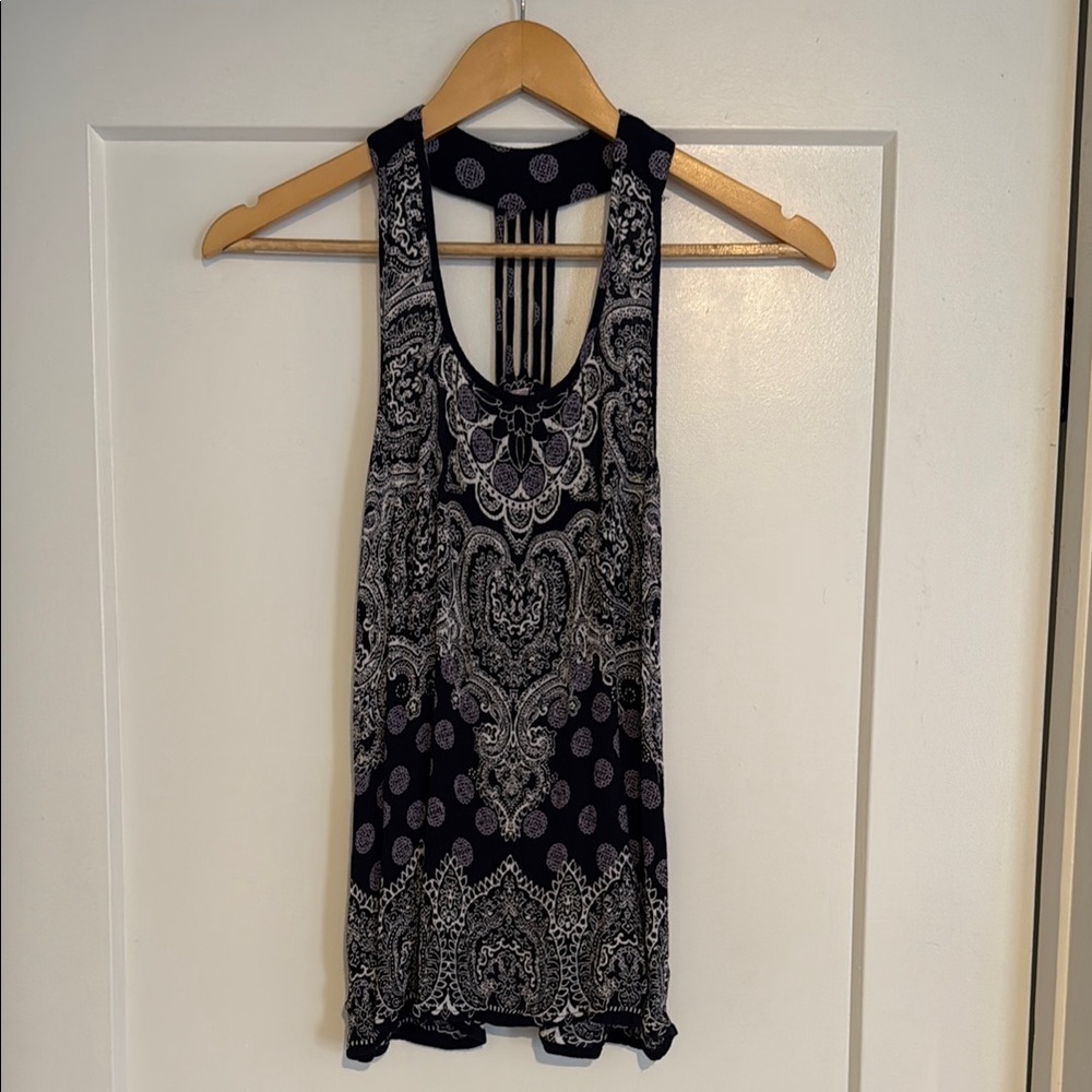 Elegant Dark blue and white Women's Tank Top